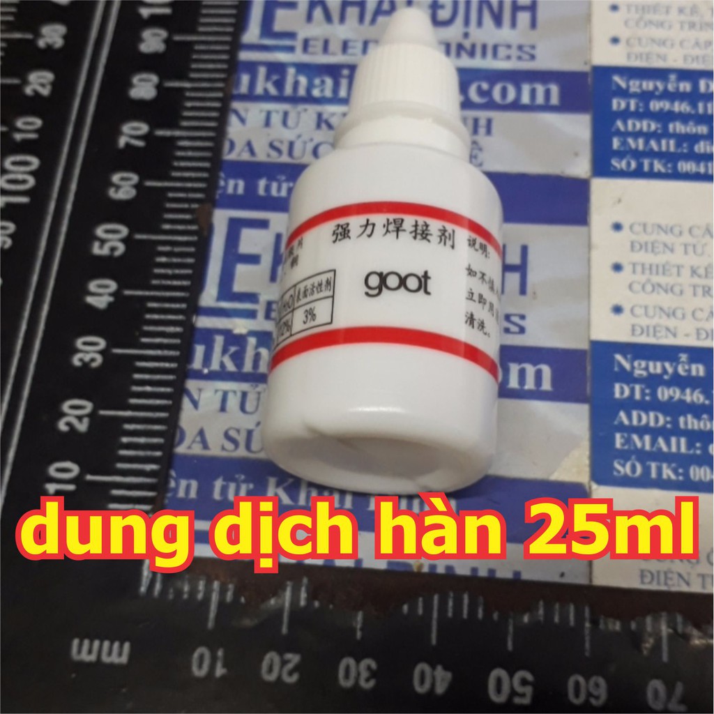 lọ, hộp dung dịch hàn, giúp dễ hàn các mối hàn cực pin, đồng, inox 25ml kde4605