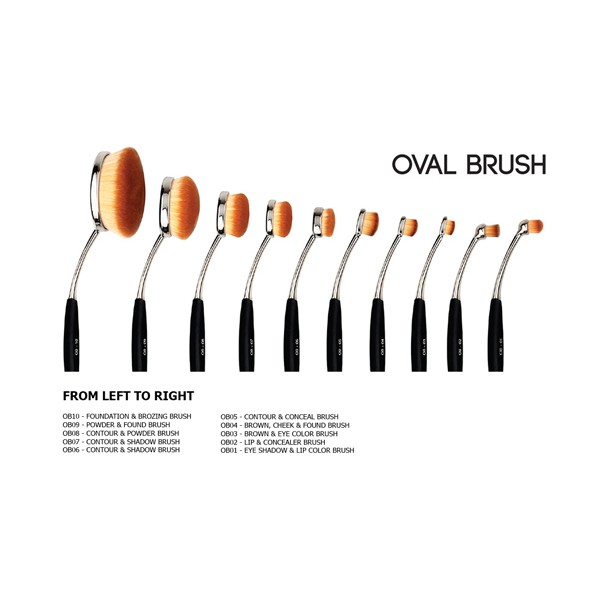 SET CỌ 10 CÂY OVAL BRUSH CHÍNH HÃNG