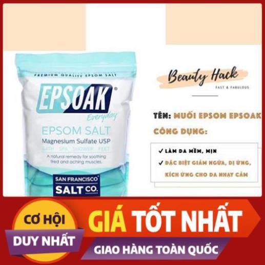 Best Seller Amazon - Muối Epsom phục hồi da bị kem trộn, rượu thuốc, mụn - dùng thay SRM, xà phòng tắm