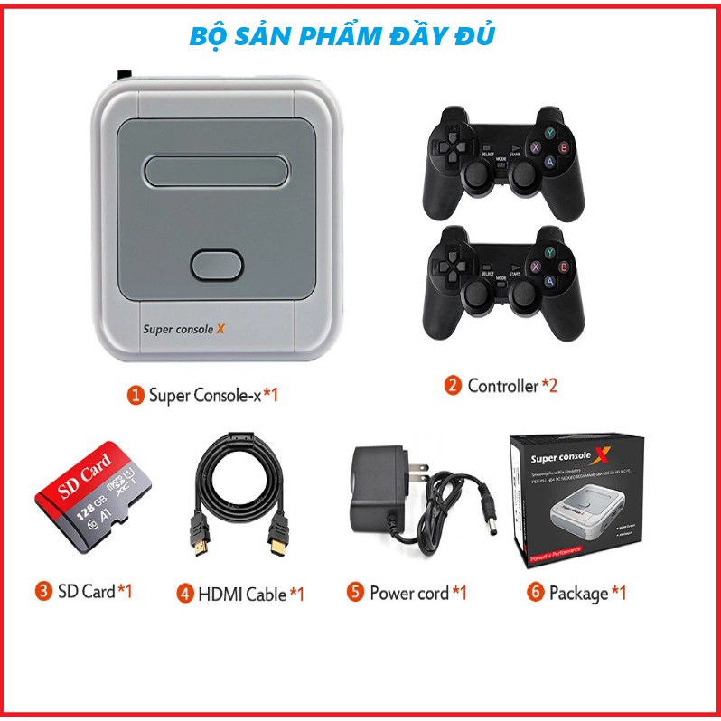 Máy chơi game điện tử Super Console X-Tích hợp 33.000+ trò chơi - Máy chơi game không dây cho PSP / N64 / DC / NDS / PS