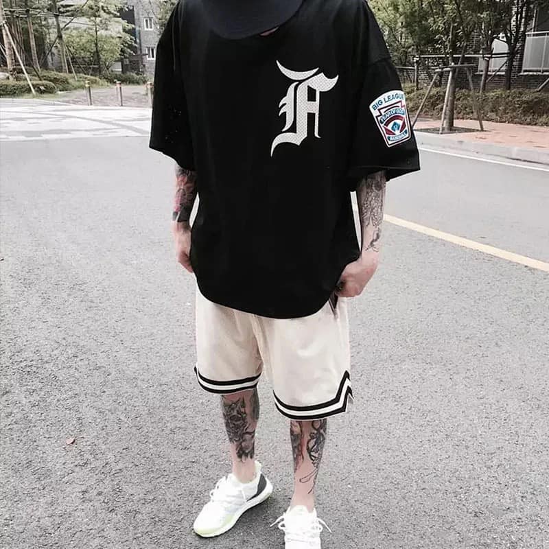 ⚡️ - Áo mesh tee Fear of God Mesh Batting Practice Jersey Black, áo bóng chày FOG