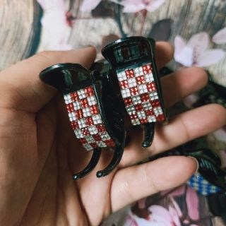 Bộ 2 kẹp quắp tóc đính hạt đá