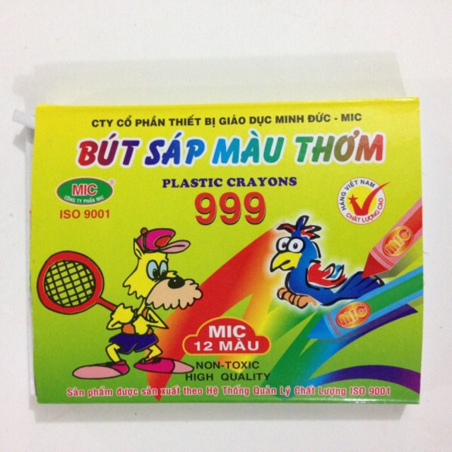 Bút Sáp Màu Thơm 999 - Hộp Giấy 12 Màu