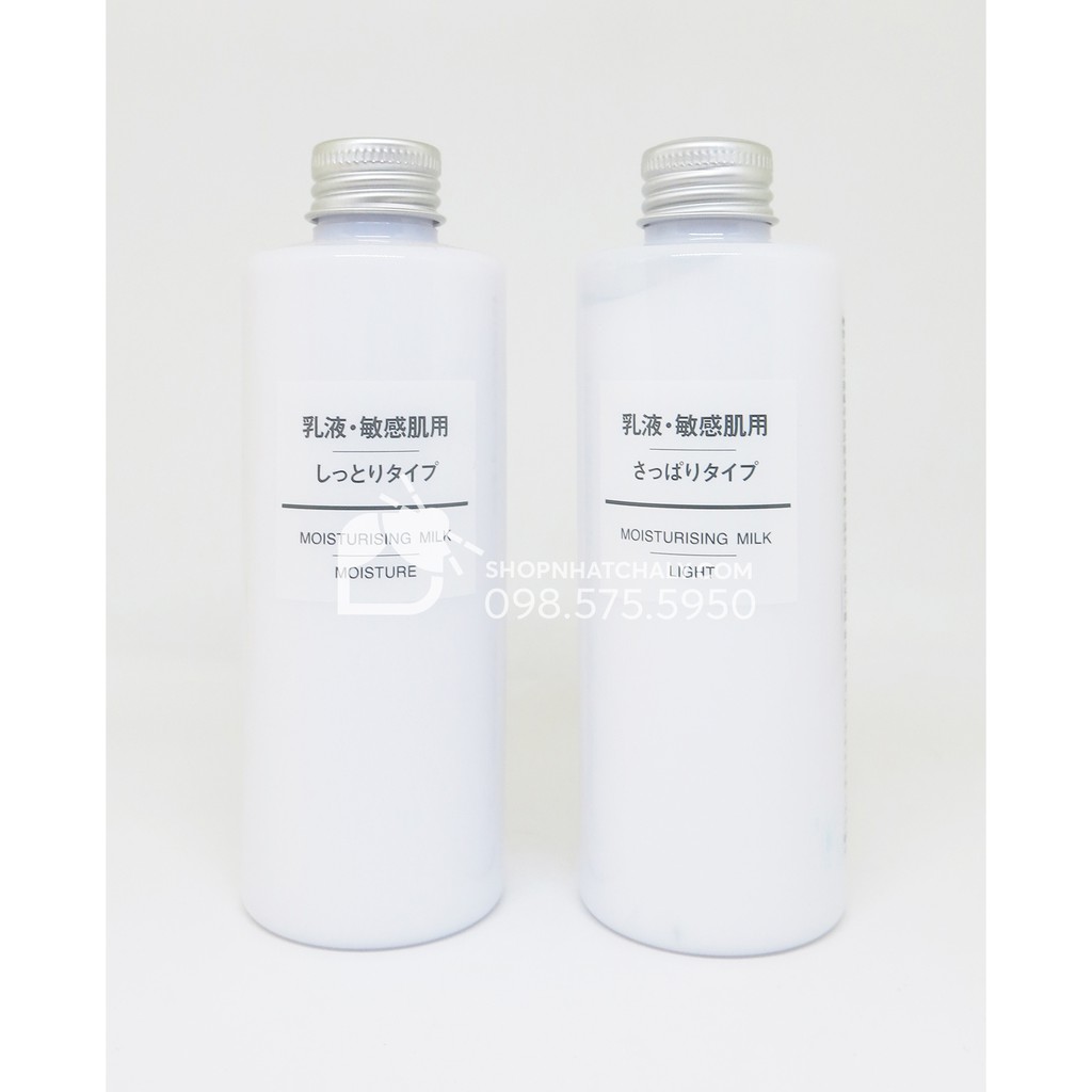 Sữa dưỡng Muji Moisturing Milk dưỡng ẩm - cấp ẩm làm căng mịn da. Mẫu mới vừa về cho da nhạy cảm. Hàng nội địa Nhật