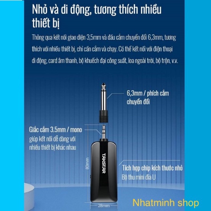 MICRO KHÔNG DÂY TS-K201 ( tặng dây chuyển 2 đầu micro và tai nghe).