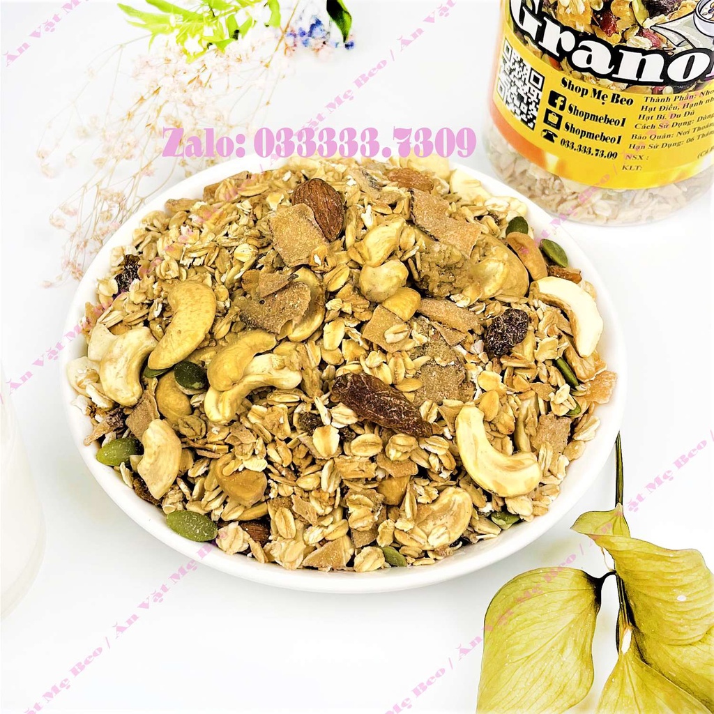 Granola giảm cân ăn kiêng siêu hạt dinh dưỡng Yến Mạch 500gr