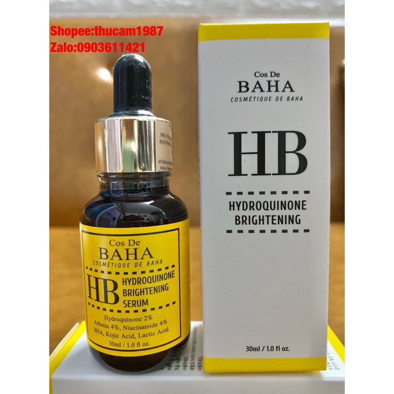 Serum ngừa nám, tàn nhang COS DE BAHA (HB) 2% Hydroquinone Brightening Serum 30ml (SER31).