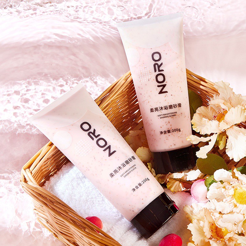 Tẩy da chết, tế bào chết body NORO toàn thân chiết xuất trái cây Soft Brightening Shower Scrub 200g NTTBC1
