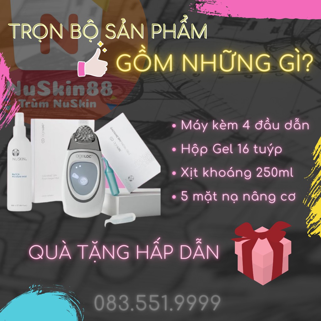 [ CHÍNH HÃNG 100% ] Bộ Máy Galvanic Spa Nâng Cơ Mặt Nuskin