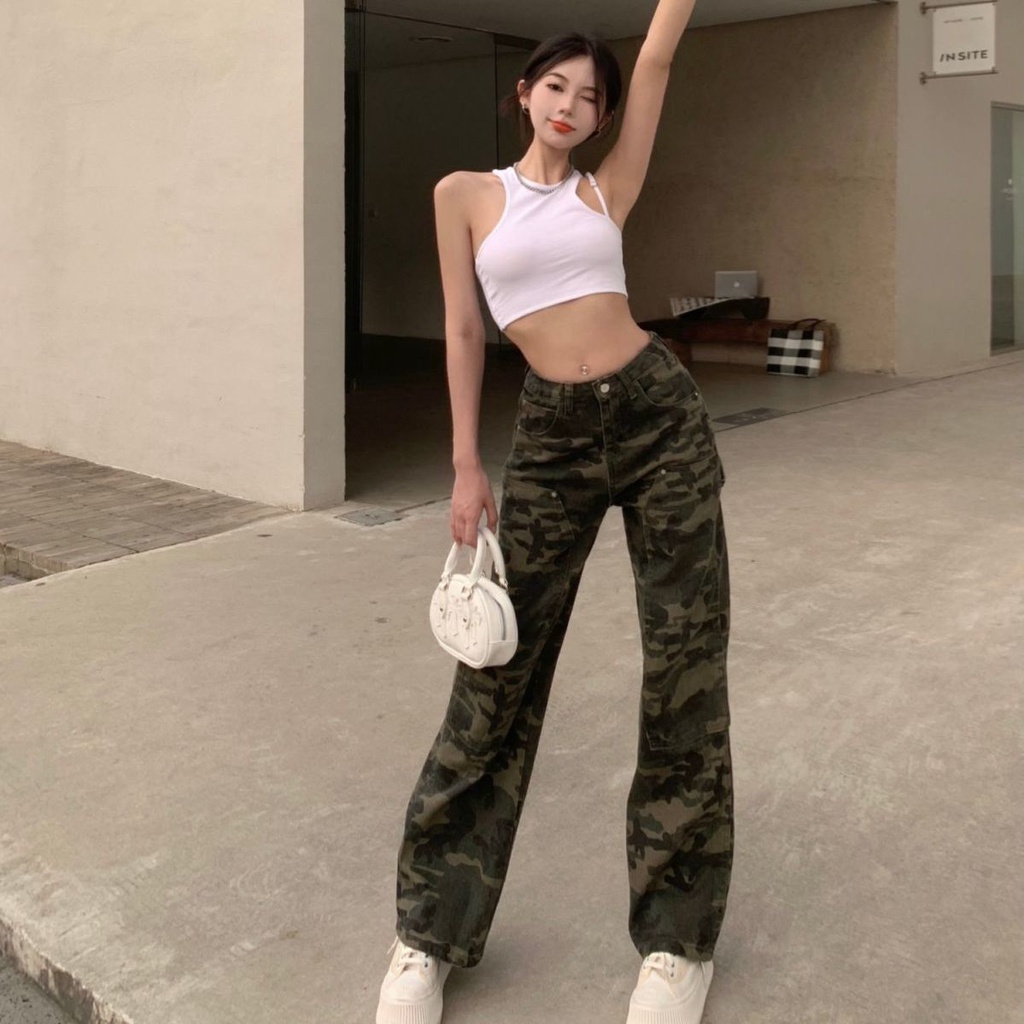 Quần Nhảy Ống Rộng Họa Tiết Rằn Ri Phong Cách Hip Hop Thời Trang Mùa Hè Cho Nữ
