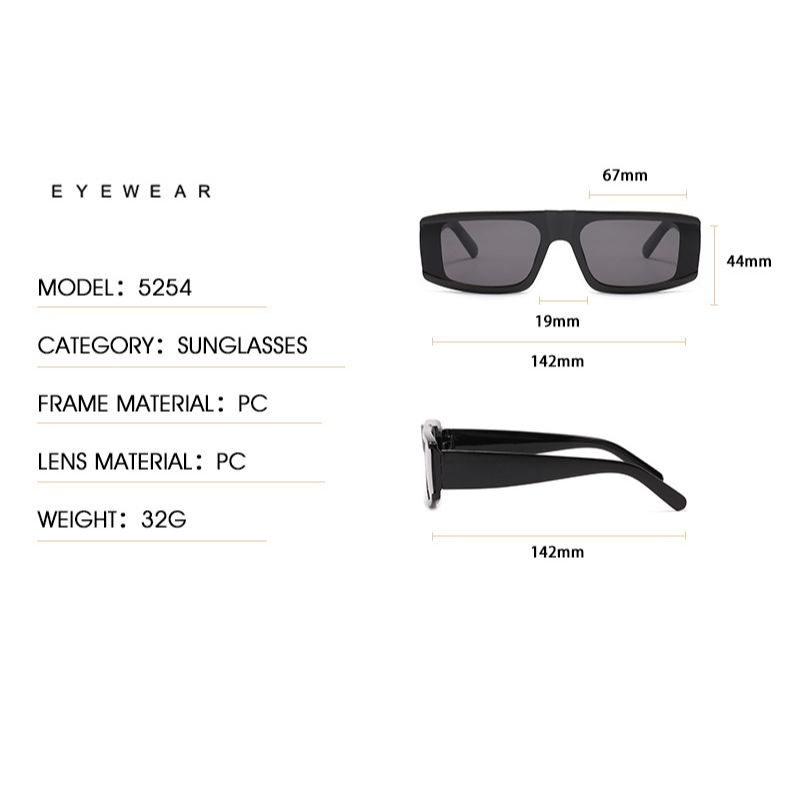 Kính Mát Gọng Nhựa Hình Chữ Nhật Phong Cách Âu Mỹ