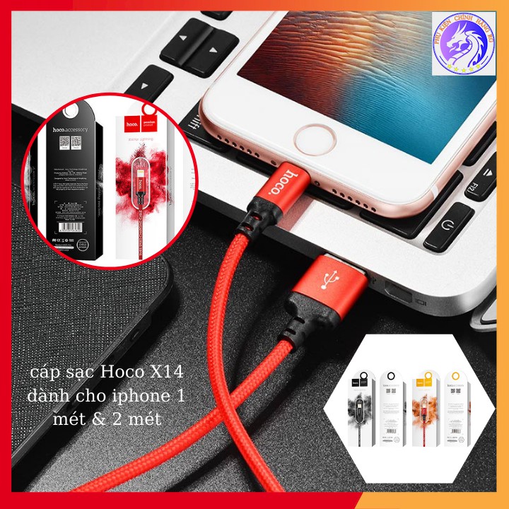 Cáp Sạc Nhanh Dây Dù Hoco X14/ Hoco X14 Max Lightning Cho iPhone - iPad - Chính Hãng Chất Lượng Cao