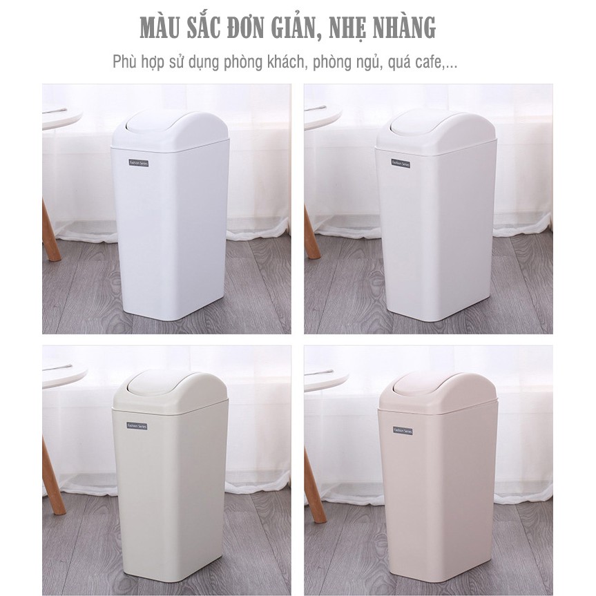 Thùng đựng rác nhựa INOHA 13L - Thùng rác nắp lật - Dung tích 13L- R10