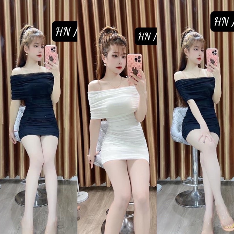 Váy body trễ vai siêu tôn dáng kèm ảnh thật hàng loại 1