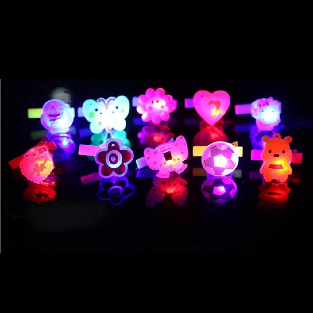 2/4/6/10Pcs Cartoon LED Glowing Hairpin Flash Hair Clip Sticks Kids Hair Decor