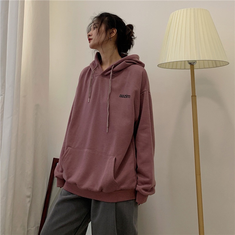 Áo hoodie IELGY mỏng dài tay nhiều màu lựa chọn in chữ cho nữ