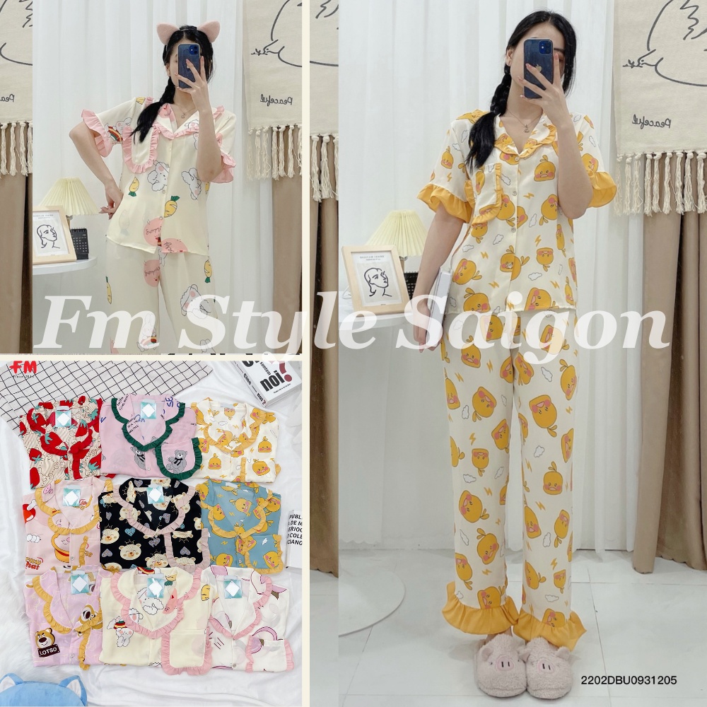 Đồ Ngủ Pijama Tay Ngắn Quần Dài Siêu Xinh | Đồ Bộ Pijama Dài Cao Cấp Mang Nhà Đẹp | Fmstyle Saigon 220212024