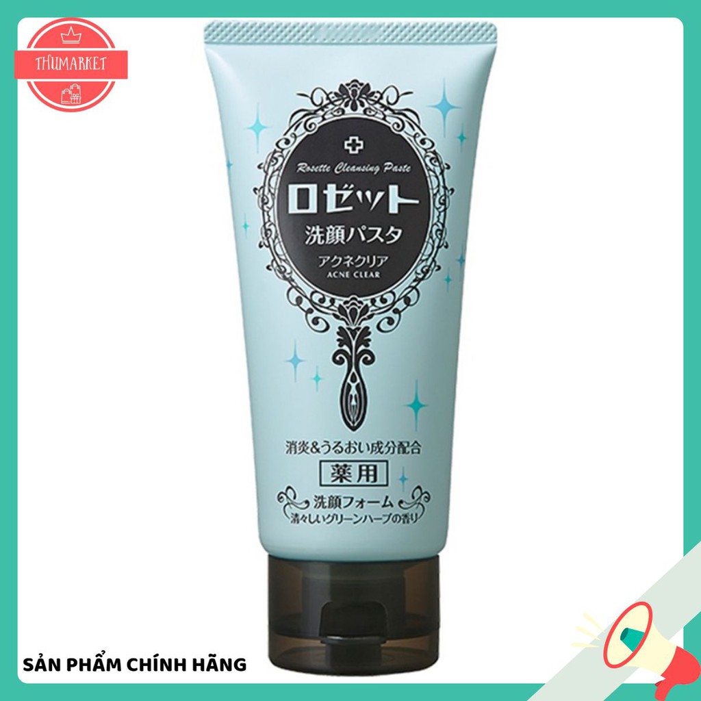 SỮA RỬA MẶT ROSETTE CHO DA MỤN – ACNE CLEAR (TUÝP MÀU XANH DA TRỜI) 120G NHẬT BẢN