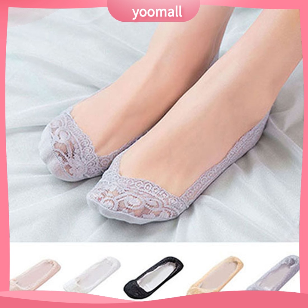 Đôi vớ thuyền ren mang giày lười cho nữ