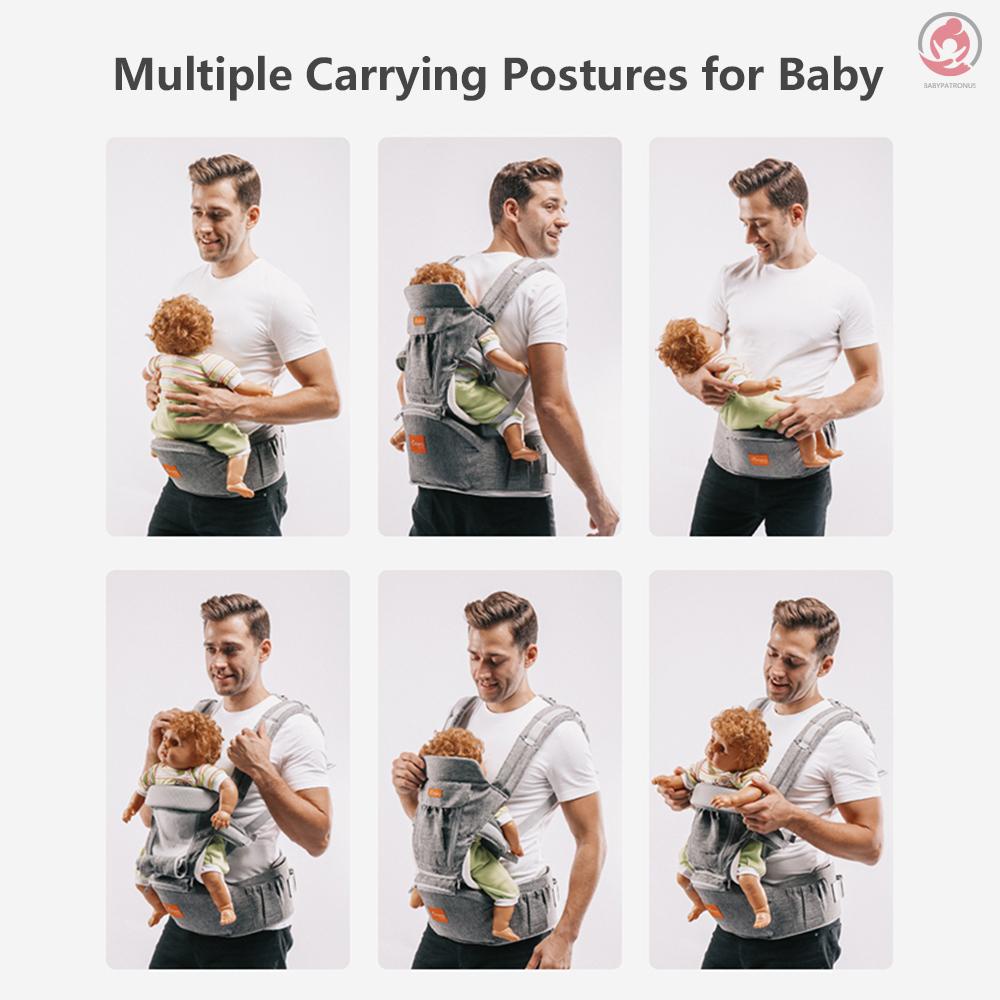 BAG tumama Baby Carrier with Hip Seat Breathable & Detachable Design Adjustable Strap Side Pocket Multifunctional Ergonomic Baby Safety Carriers Waist Stool for 3-30 Months Babies Infants Toddlers