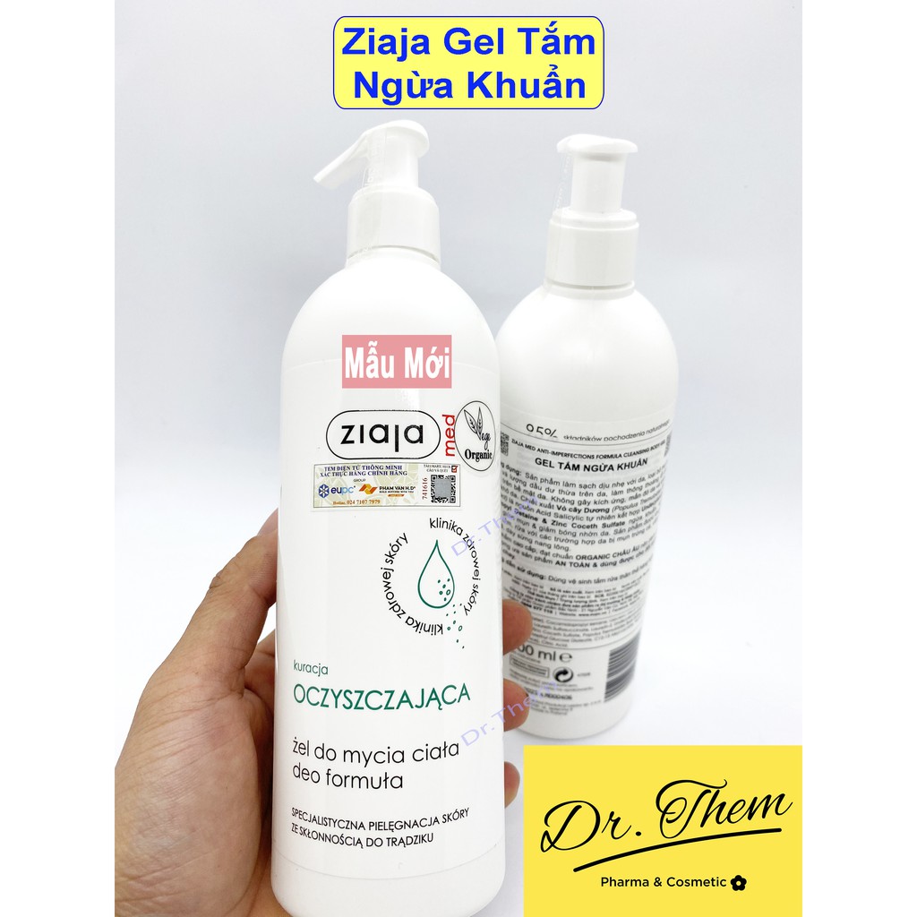 Gel Tắm Ziaja Ngừa Khuẩn, Ziaja Med Anti Imperfections Formula Cleansing Body Gel 400ml, Sữa Tắm Ziaja Med