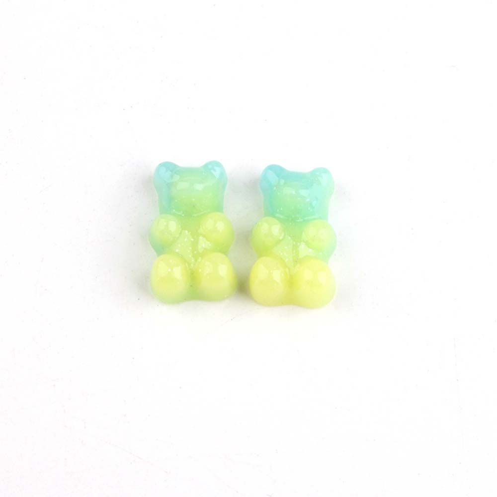 Charm Gấu kẹo dẻo màu ombre nhũ kim tuyến không khoen/ Gummy Bear/ Gấu gummy màu ombre