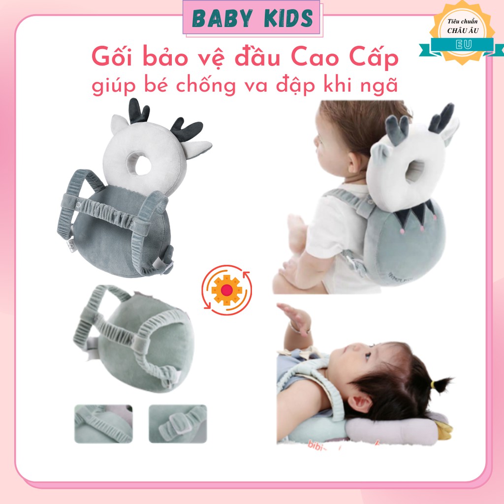 Gối Bảo Vệ Đầu Khi Ngã Thoáng Khí Dành Cho Bé Tập Đi, Hình Balo Thú Cực Đẹp, Chất Lượng Cao Cấp