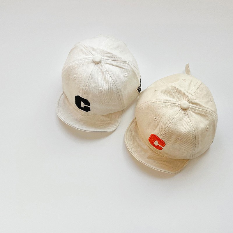 Baby Hat Solid Color C Letter Soft Brim Kids Baseball Cap