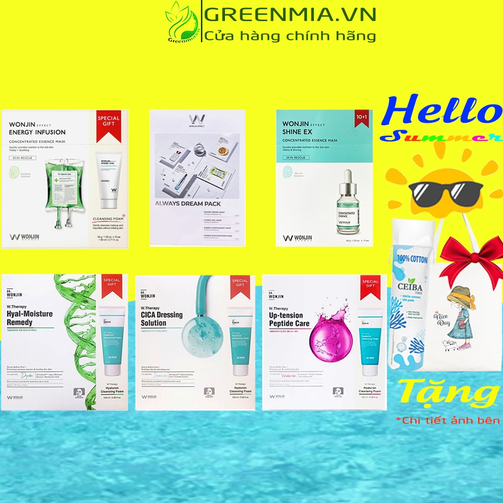 [NGUYÊN HỘP] Mặt nạ Wonjin Hàn Quốc đủ loại Dr.Wonjin Effect Water Toning, Hydro Vial Power Rejuvenal