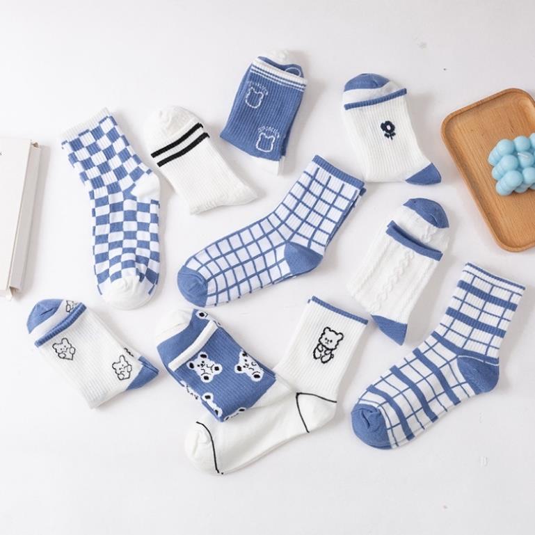 Tất Nữ Cổ Cao Tông Xanh Trắng Phong Cách Hàn Quốc tcc3