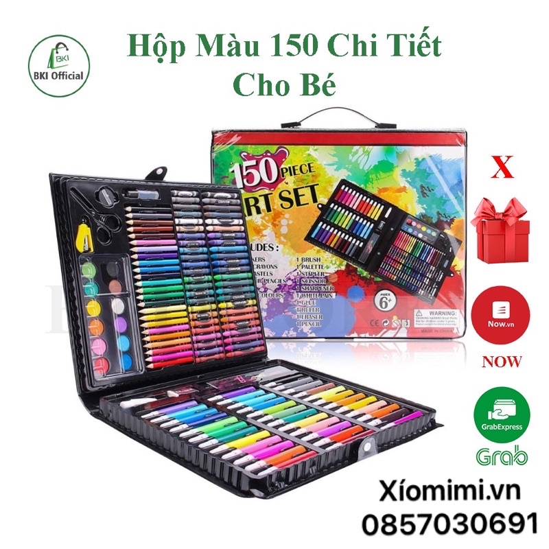 Hộp Bút Màu 150 Chi Tiết Cho Bé, Bộ Màu Vẽ Đa Năng 150 Món Giá Rẻ Cho Bé