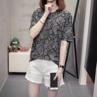 áo thun xám big size cổ tròn hoạ tiết lông vũ ô vuông size 75-95kg