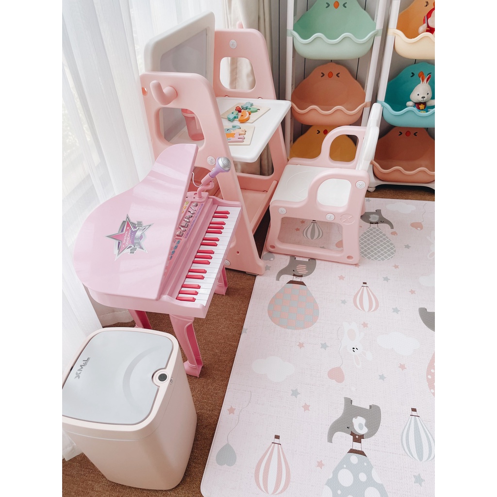 Bộ đàn piano cổ điển kèm micro thu âm - đồ chơi âm nhạc cho bé Winfun - 02045-G - dành cho bé 3 tuổi trở lên