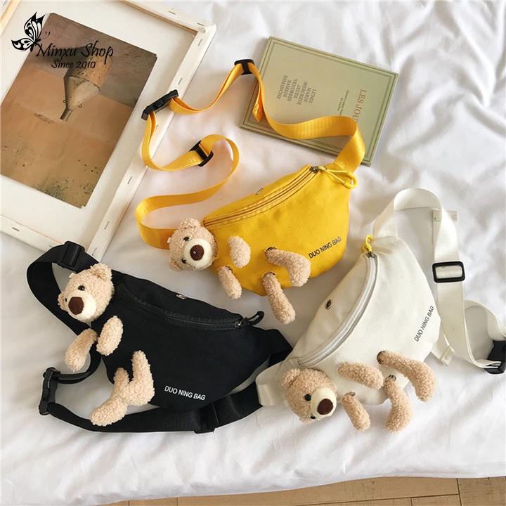 Túi vải canvas - túi tote gấu thời trang đeo vai đựng đồ trẻ trung TV03