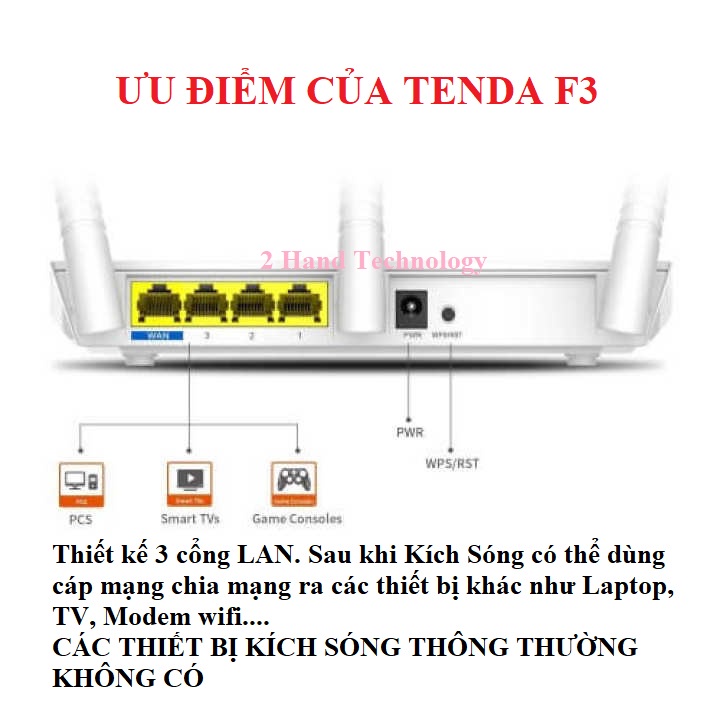 [BẢN ENGLISH] Bộ phát wifi Tenda 3 râu N310/N315/N318/F3 chẩn N 300 Mbps, modem wifi, router wifi  - Like New 95%