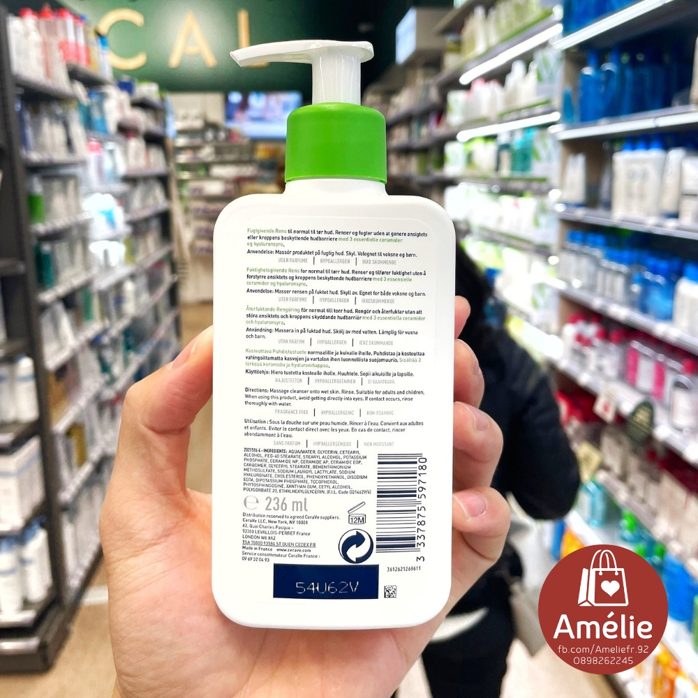 Sữa rửa mặt cho da khô Cerave Hydrating Cleanser dạng kem