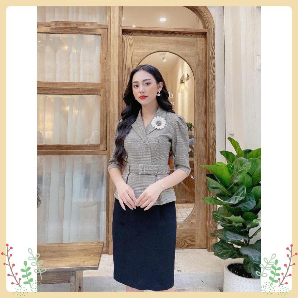 Đầm Nữ Lury Dáng Ôm, Set Liền Áo Peplum Cổ Vest Mix Chân Váy Bút Chì Tặng Kèm Đai, Vải Tex Hàn Cao Cấp, Tôn Dáng -V105 | BigBuy360 - bigbuy360.vn