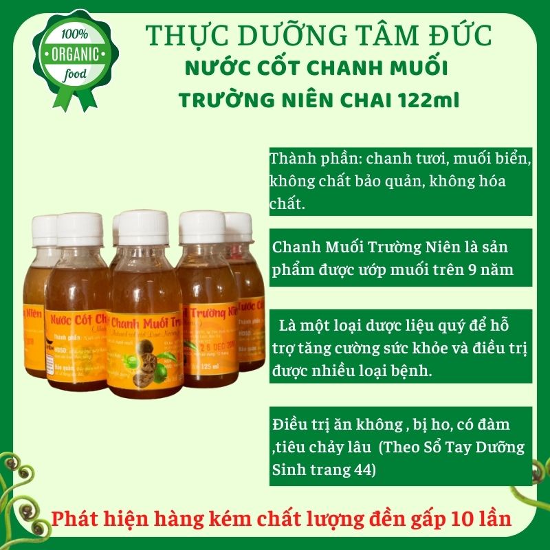 Nước cốt chanh muối Quy Nguyên chùa Long Hương chai 125ml