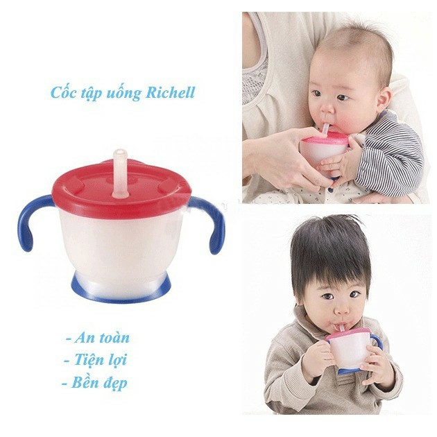 Cốc tập uống 3 giai đoạn Richell cho bé (Hàng Chính Hãng)