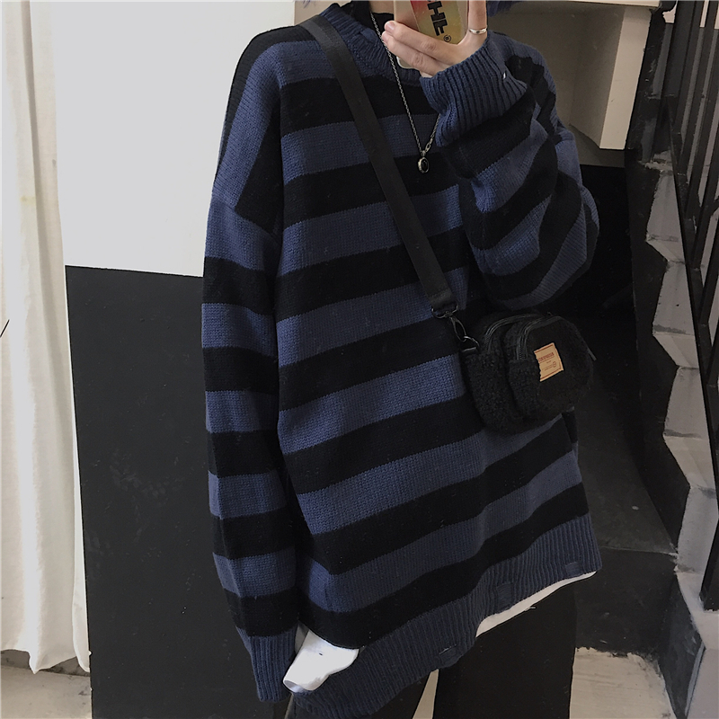 Áo Sweater Kẻ Sọc Phong Cách Retro Hàn Quốc Dễ Phối Đồ | BigBuy360 - bigbuy360.vn