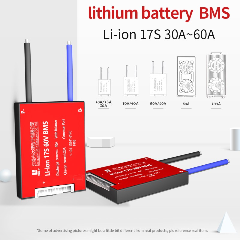 Bảng bảo vệ pin 3.7V Li-ion 17S 60V 30A 40A 50A 60A 18650 PCM BMS PCM với mô-đun pin lithium ion cân bằng