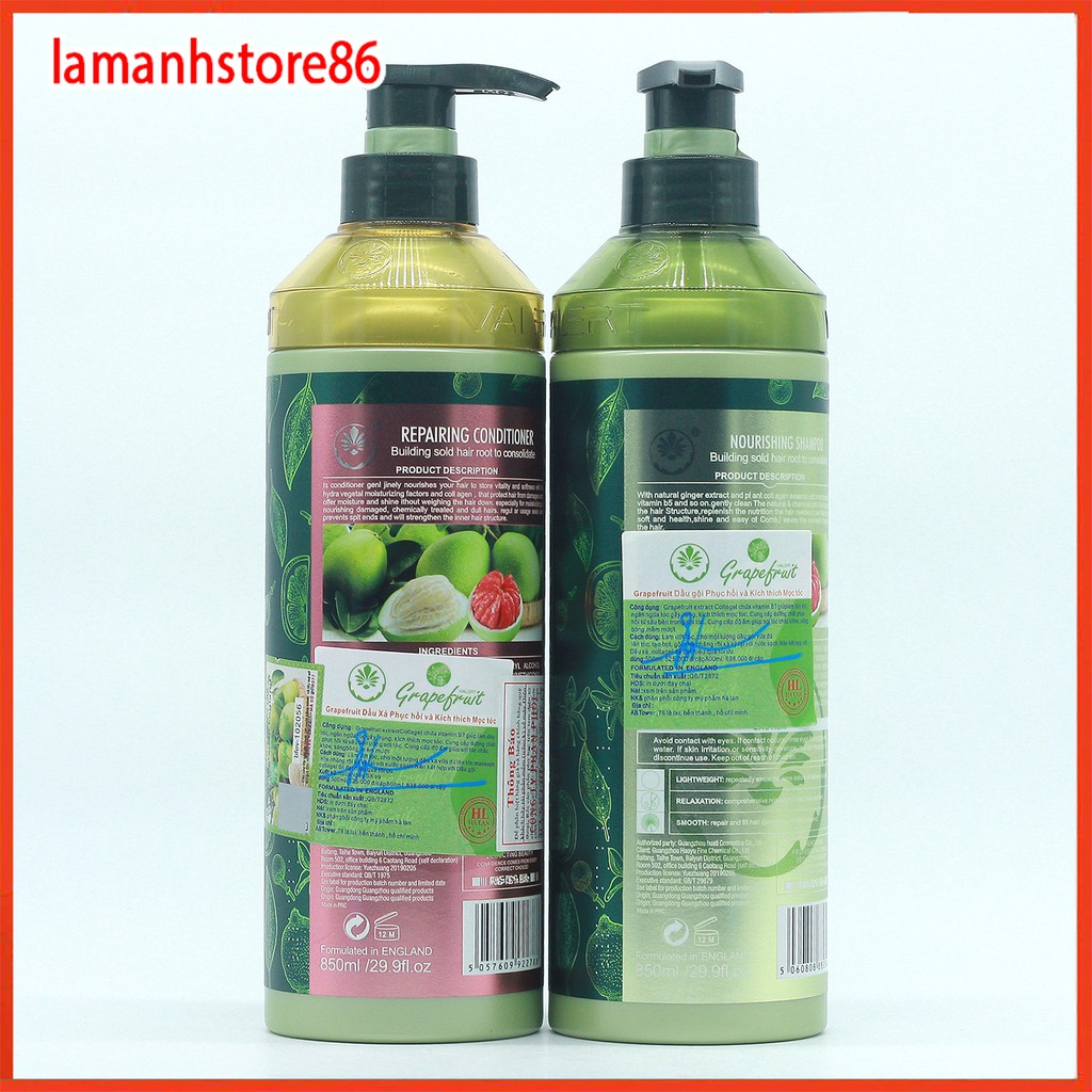 [ dầu gội bưởi ] Dầu gội dầu xả bưởi chống rụng và kích thích mọc tóc 850ml