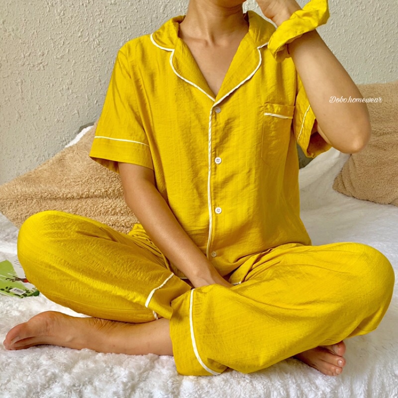 ĐỒ BỘ MẶC NHÀ PYJAMA DÀI - VÀNG