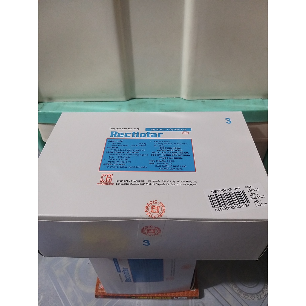 Dung dịch bơm trực tràng trẻ em Rectiofar 3ml