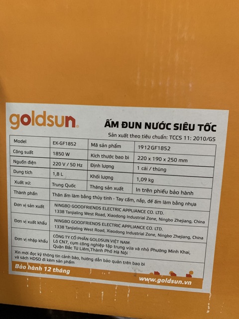 Ấm đun nước siêu tốc Goldsun EK-GF1852