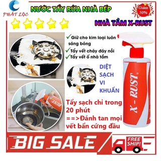 Bình xịt tẩy rửa đa năng X-RUST, nước tẩy rửa đa năng làm sạch vết bẩn cứng đầu, chai xịt tẩy rửa nhà bếp