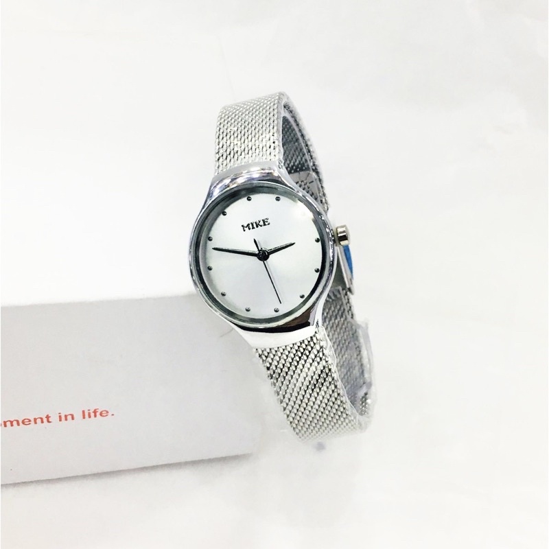 Đồng Hồ Nữ MIKE 828GL Dây Kim Loại Màu trắng Sang Trọng