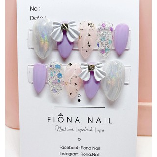 Móng giả kèm nơ bắt mắt - Nailbox dễ thương - A248