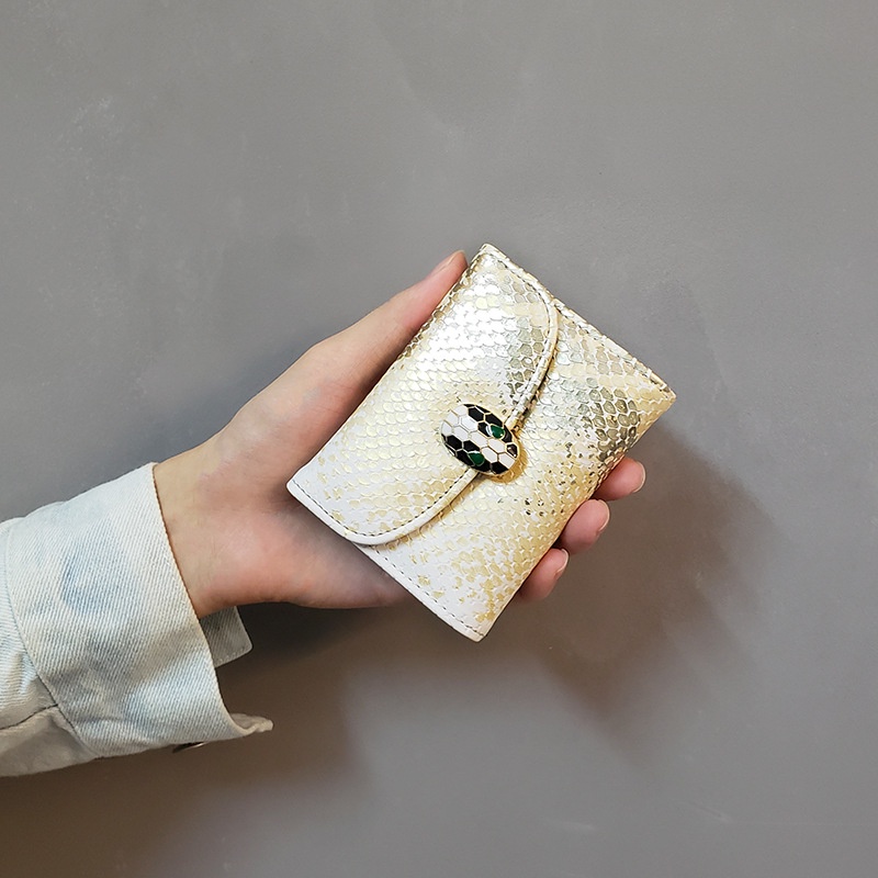 Ví Đựng Thẻ Chống Trộm In Họa Tiết Da Rắn Phối Khóa Kéo Thời Trang Cho Nữ