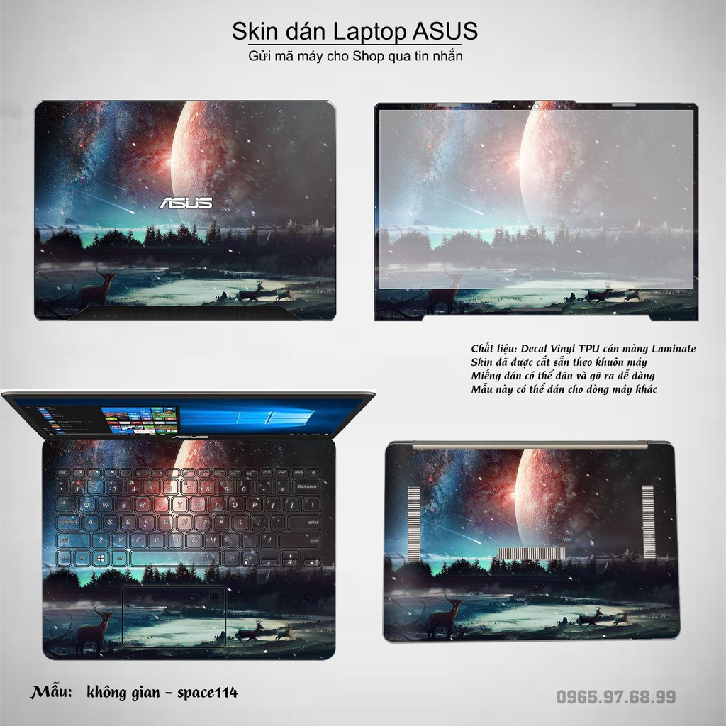 Skin dán Laptop Asus in hình không gian _nhiều mẫu 19 (inbox mã máy cho Shop)